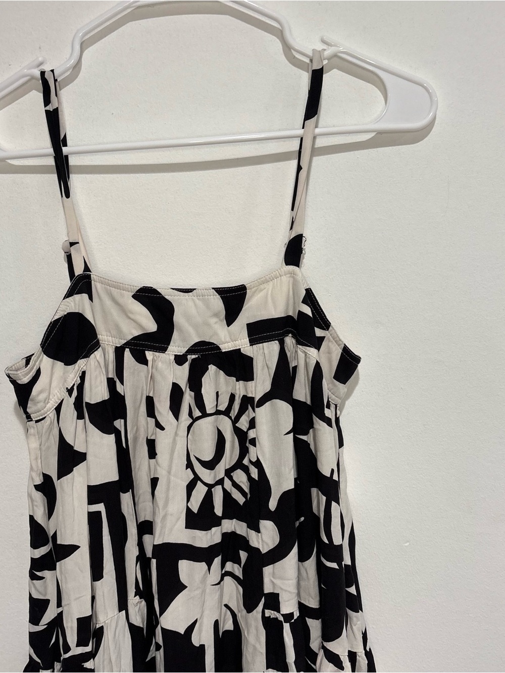 Abel the Label Black & Off White Abstract Print Spaghetti Strap Maxi Dress - Picture 4 of 6